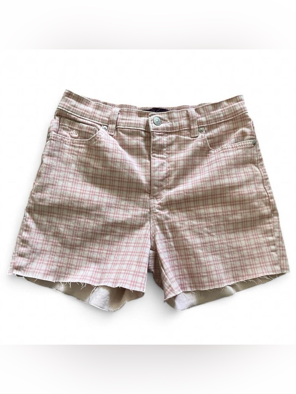 Gloria Vanderbilt Pink Plaid Jean Shorts